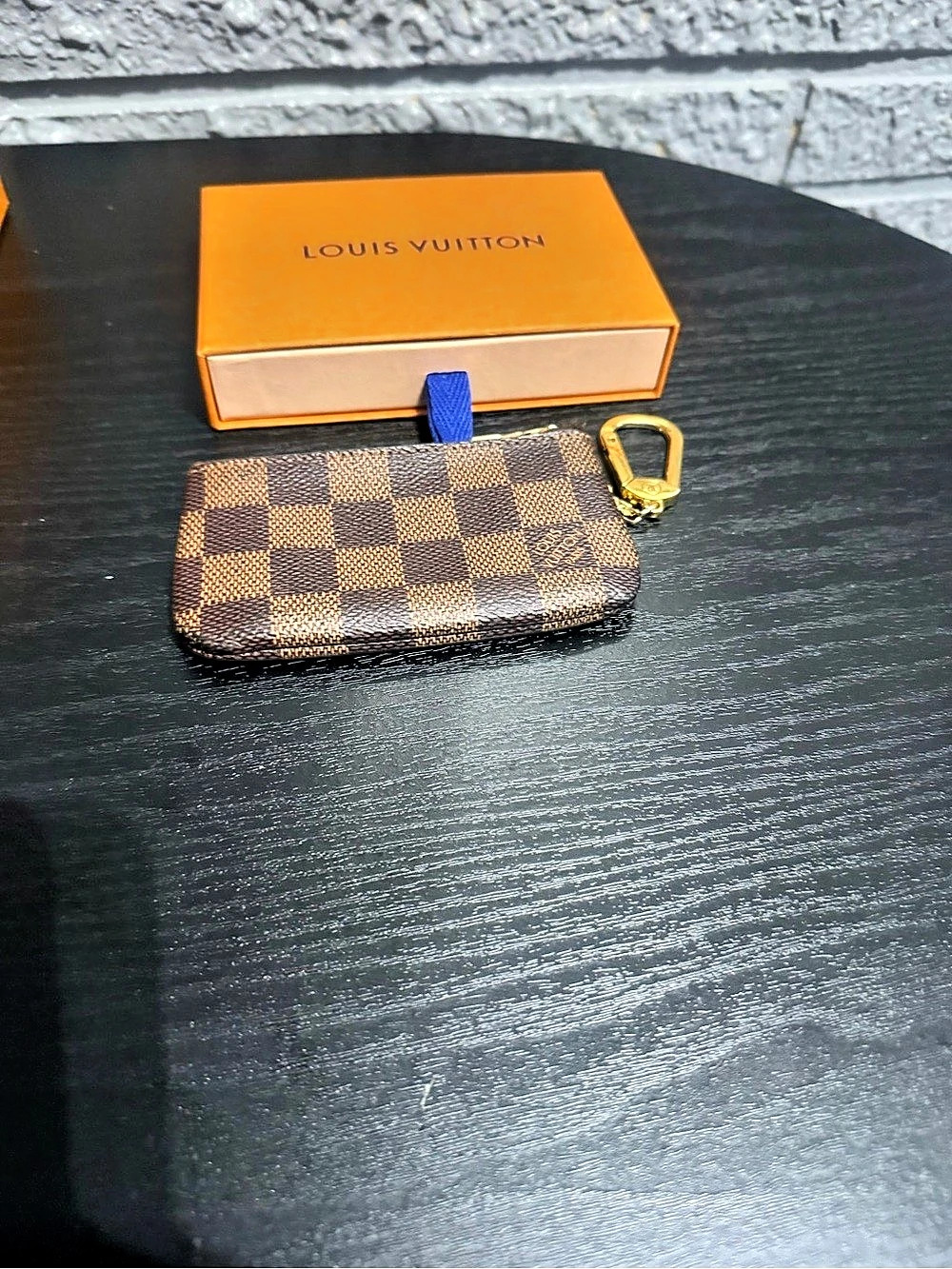 Louis Vuitton Key Pouch Damier Ebene Brown